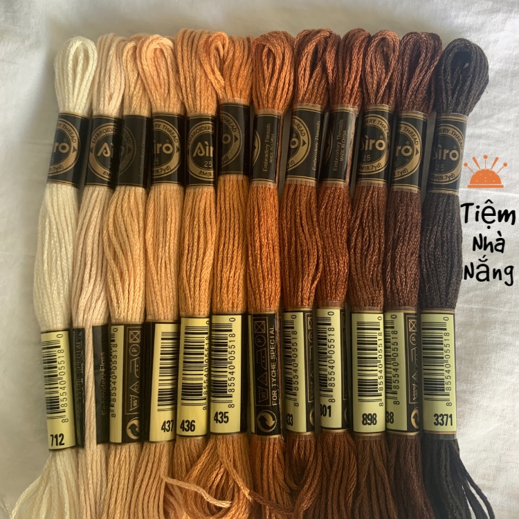 Set Chỉ Thêu Tone Nâu/ Set chỉ Thêu Airo Tone Nâu