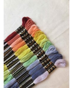 Set Mix 12 Màu Chỉ Thêu Cotton Airo- Chỉ Thêu Mix Màu- Chỉ Thêu Cotton Mix Màu