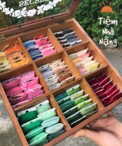 Hộp Gỗ Vintage Đựng Chỉ Thêu