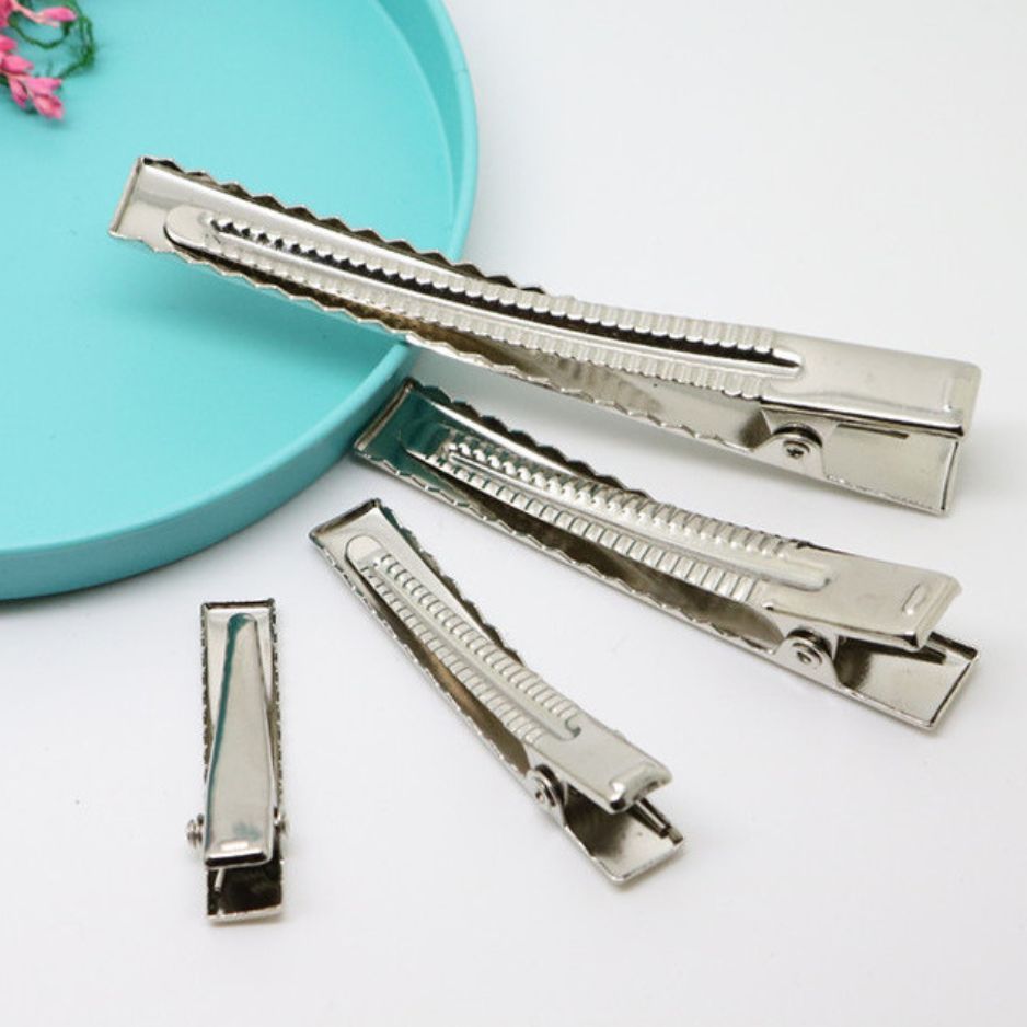 Set 10 Chiếc Kẹp Cá Sấu Vuông Có Răng Cưa 4,5-5cm Dùng Kẹp Tóc Thêu Tay/ Móc len