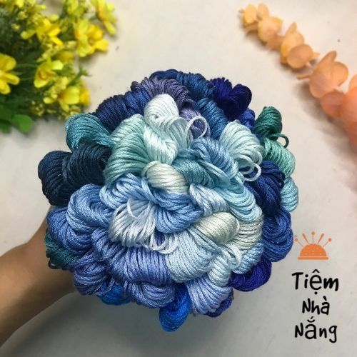 Set Chỉ Thêu Airo Tone Xanh Dương