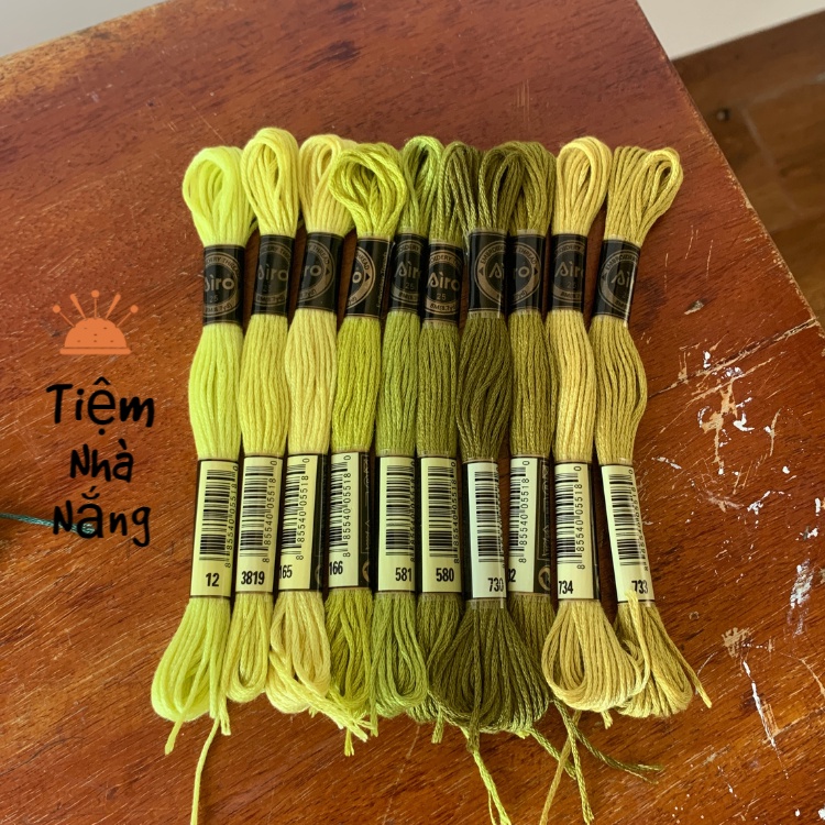 Set Chỉ Thêu Airo tone Xanh lá